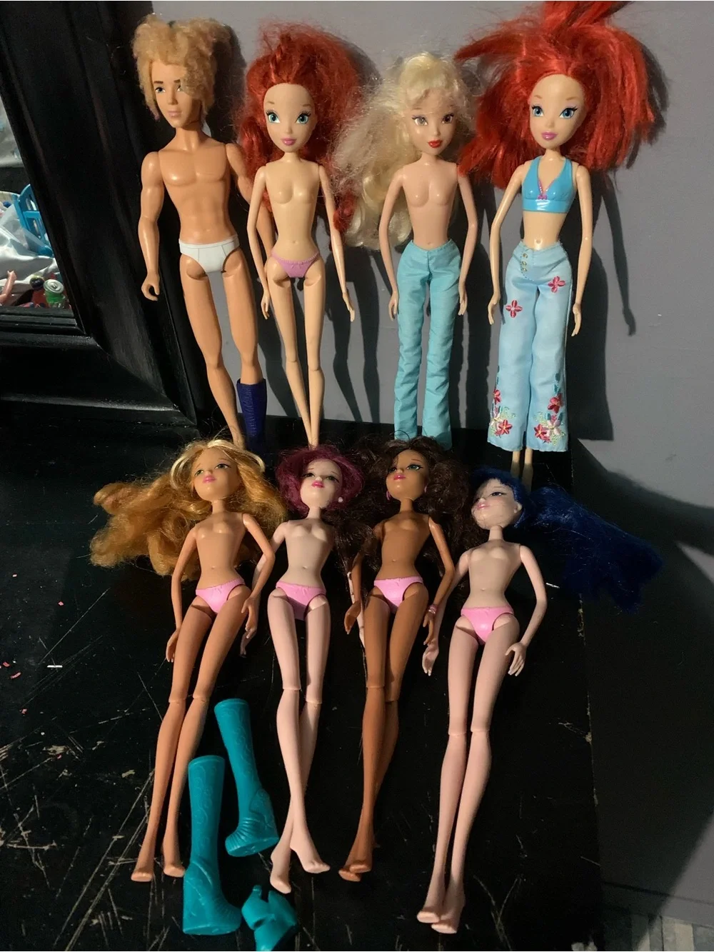 Winx Club Nude Doll Lot Of 8 Tecna, Flora, Bloom, Sky, Aisha, Stella, Musa